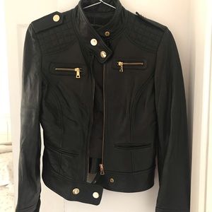 Moda International Moto Leather Jacket | Gold 2/XS
